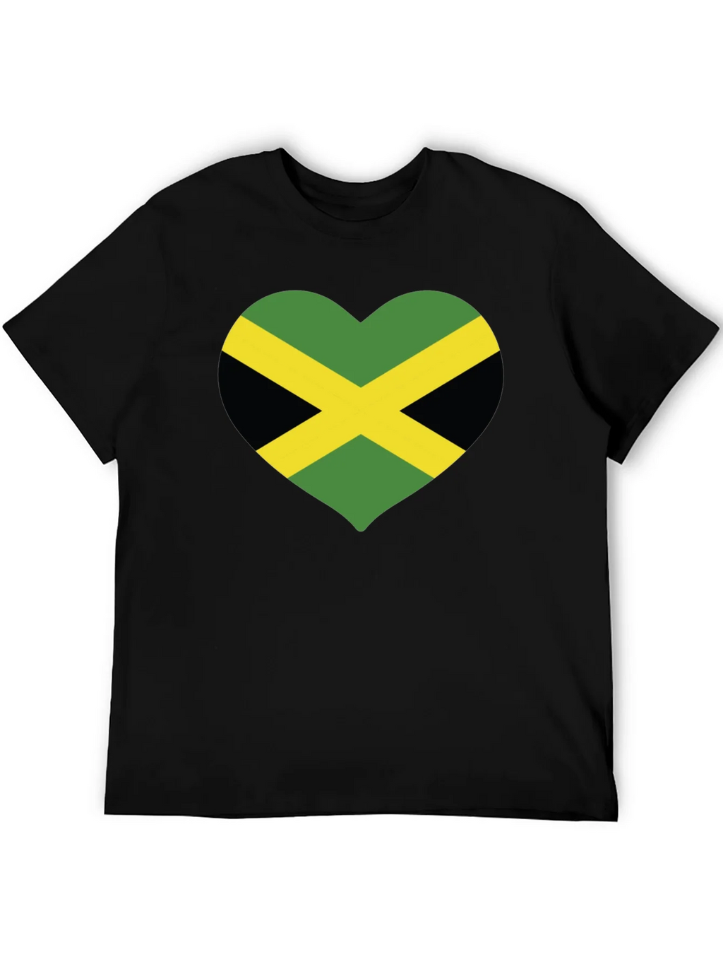 Jamaica Flag Heart T-Shirt - Black product image 5