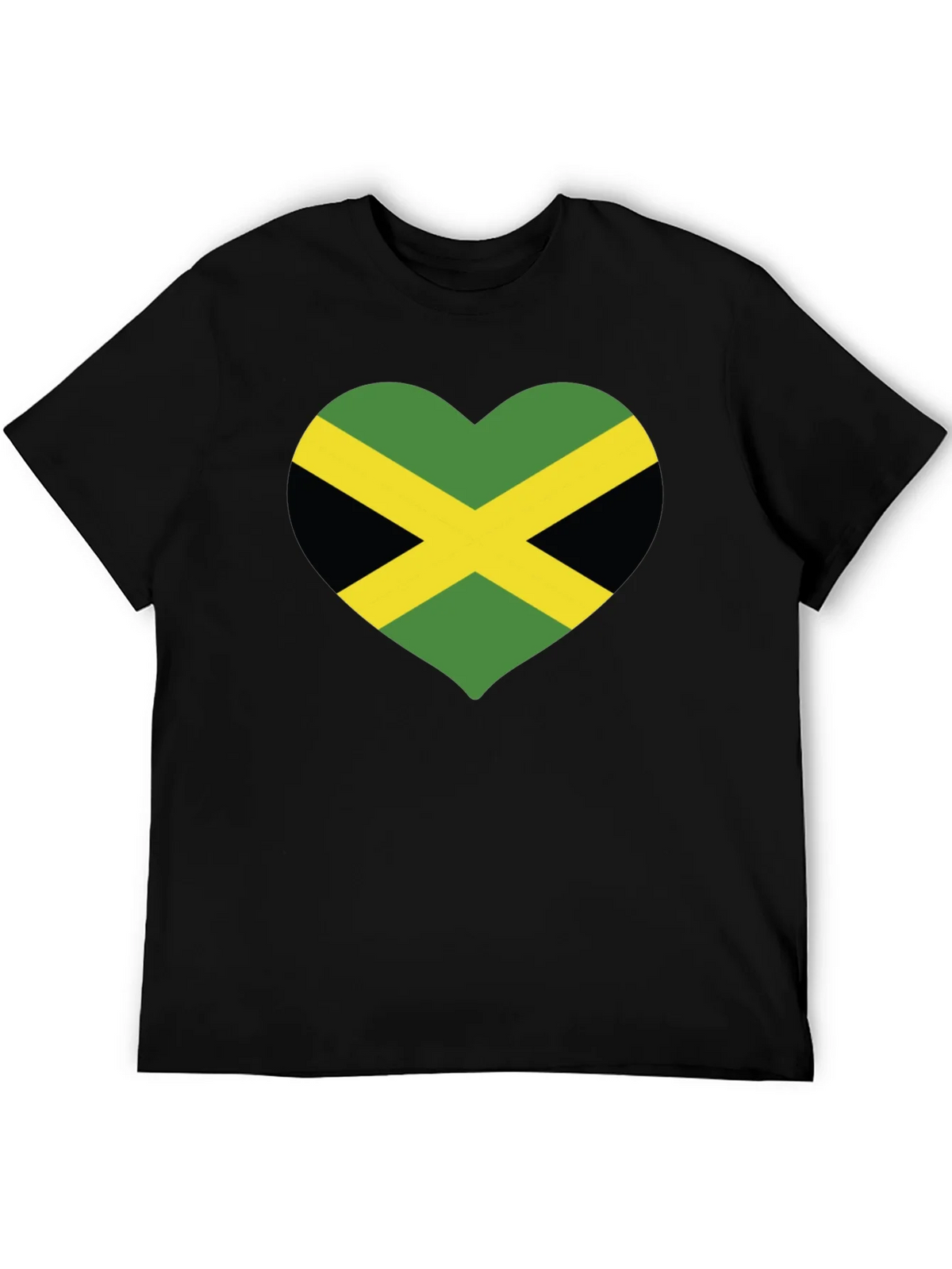 Jamaica Flag Heart T-Shirt - Black product image 5
