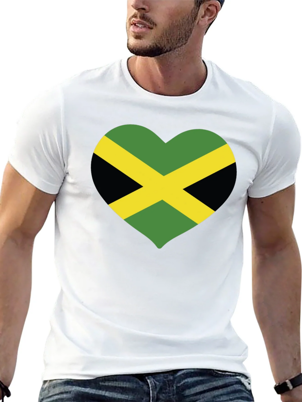 Jamaica Flag Heart T-Shirt - Black product image 12