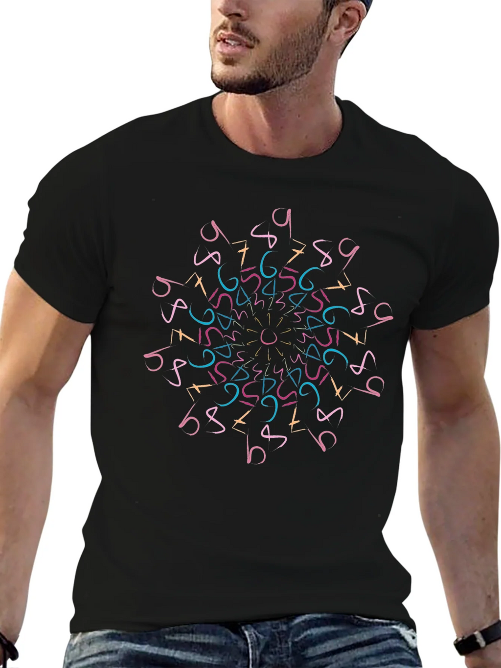 Geometric Numbers Mandala T-Shirt product image 6