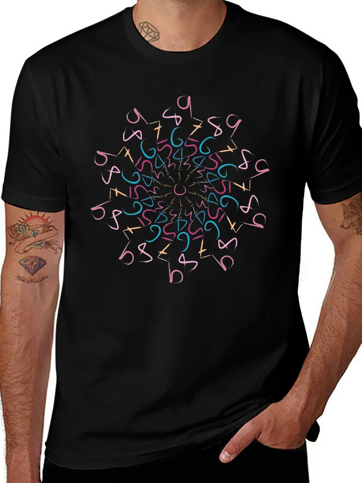 Geometric Numbers Mandala T-Shirt product image 1