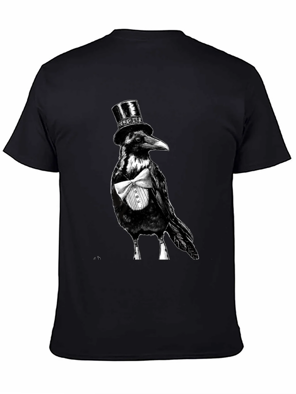 Raven Tuxedo Graphic Tee - Dapper Bird Black T-Shirt