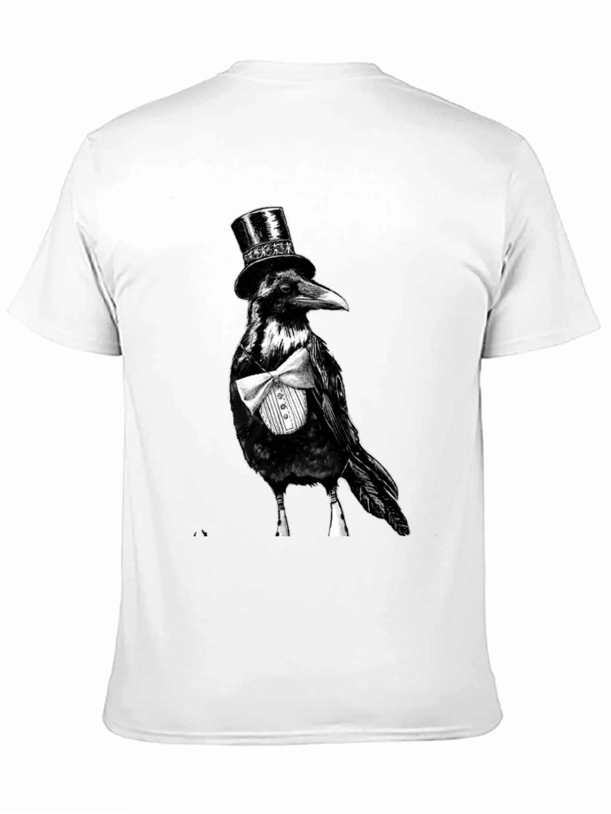 Raven Tuxedo Graphic Tee - Dapper Bird Black T-Shirt