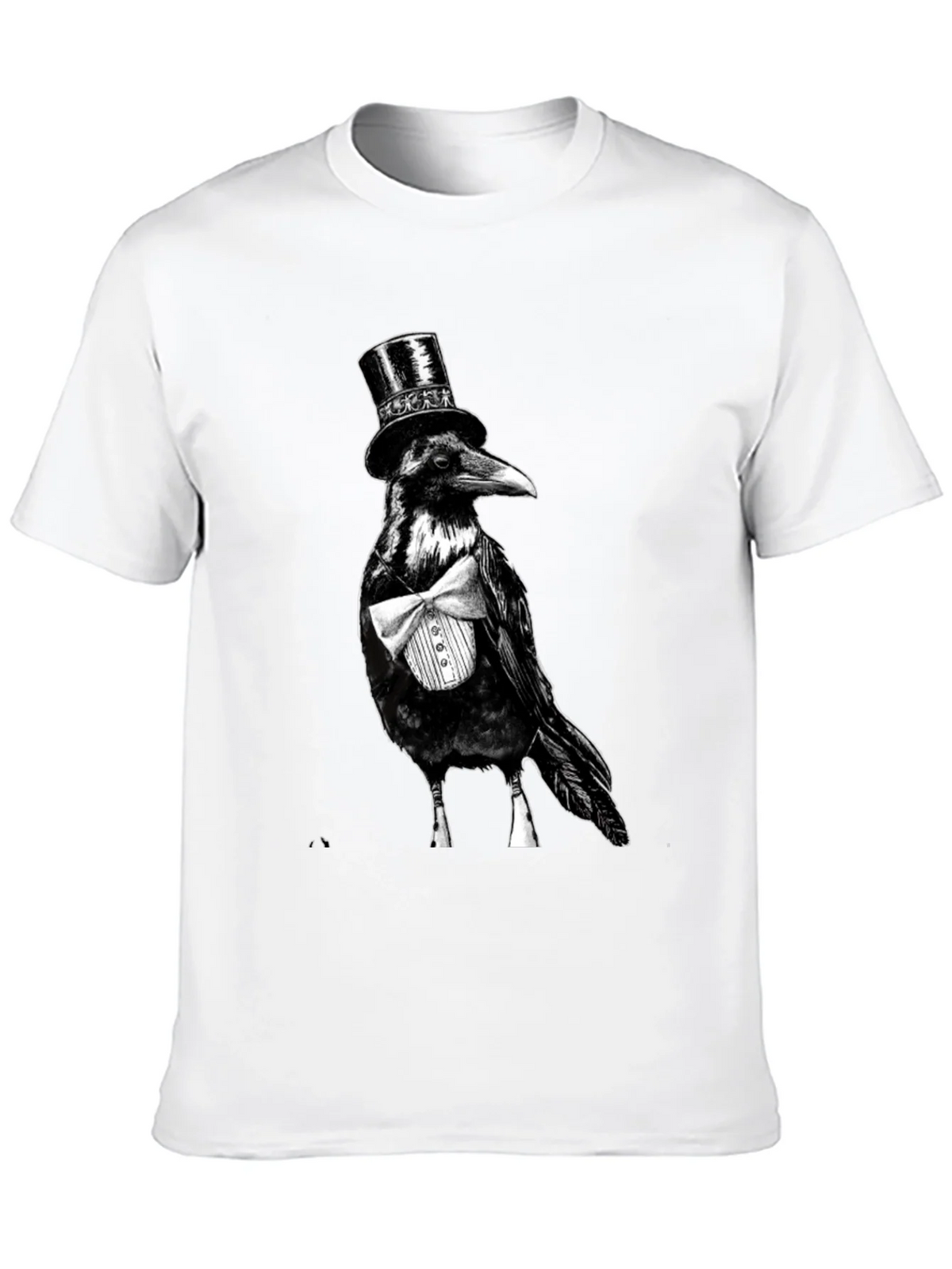 Raven Tuxedo Graphic Tee - Dapper Bird Black T-Shirt