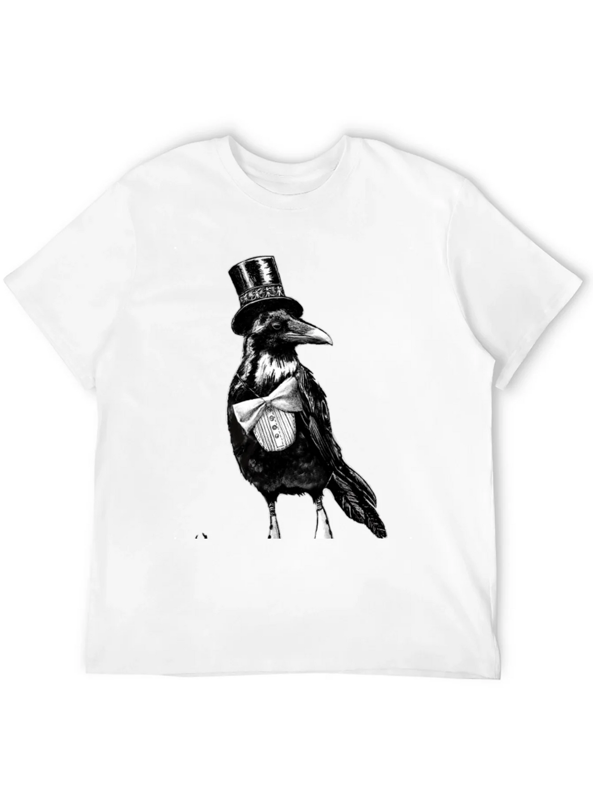 Raven Tuxedo Graphic Tee - Dapper Bird Black T-Shirt