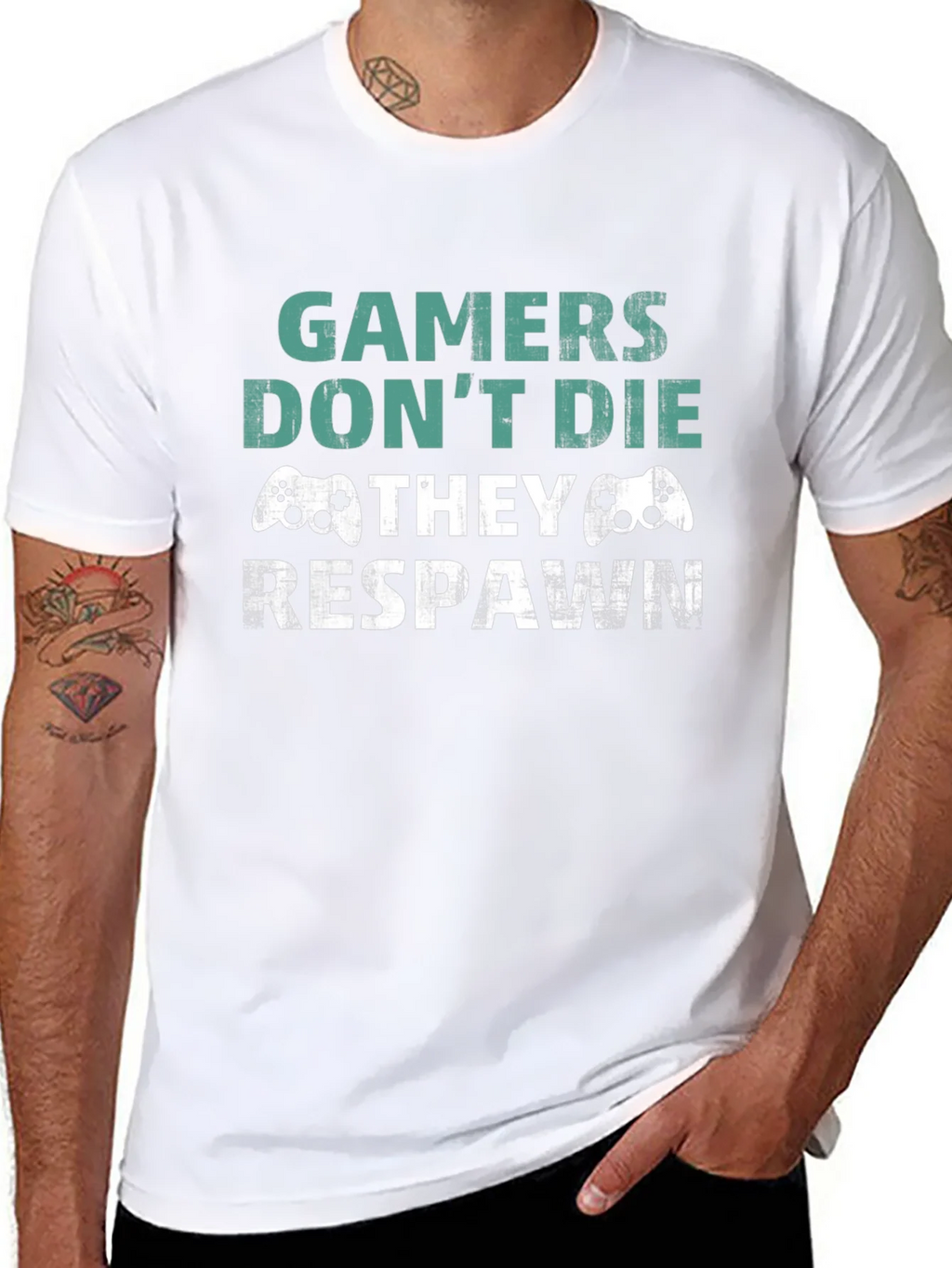 Gamer Respawn Graphic T-Shirt - Black product image 5