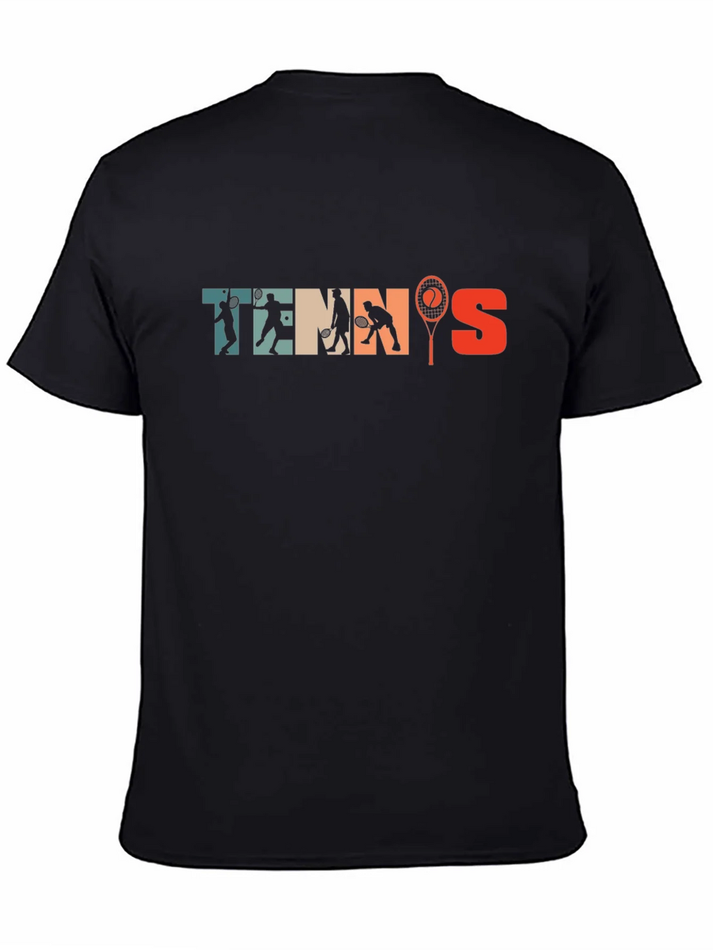 Retro Tennis Graphic Tee - Vintage Style Black T-Shirt product image 4