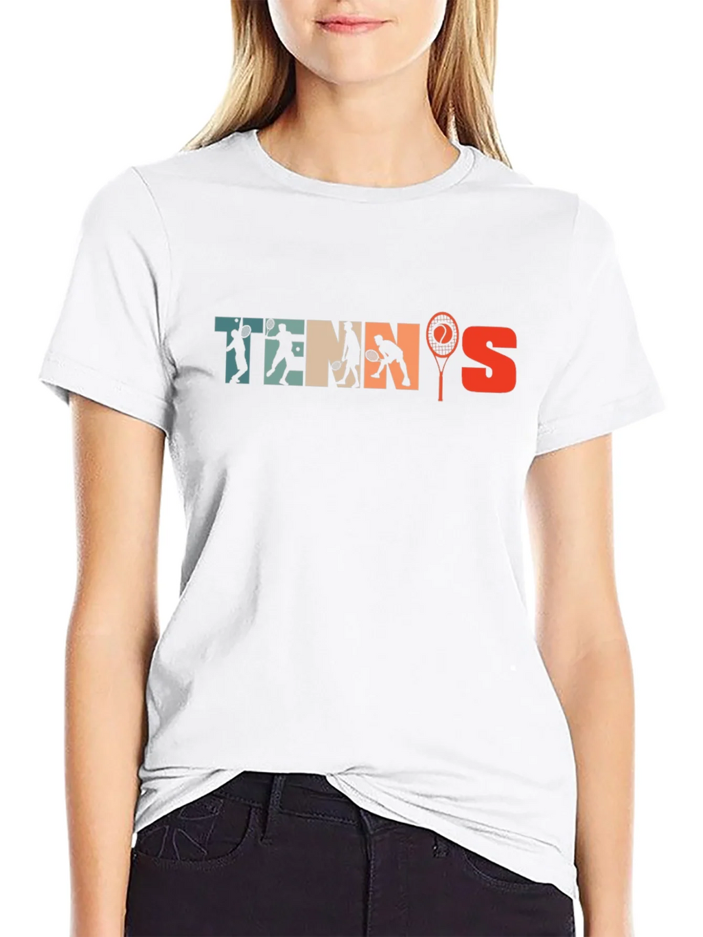 Retro Tennis Graphic Tee - Vintage Style Black T-Shirt product image 8