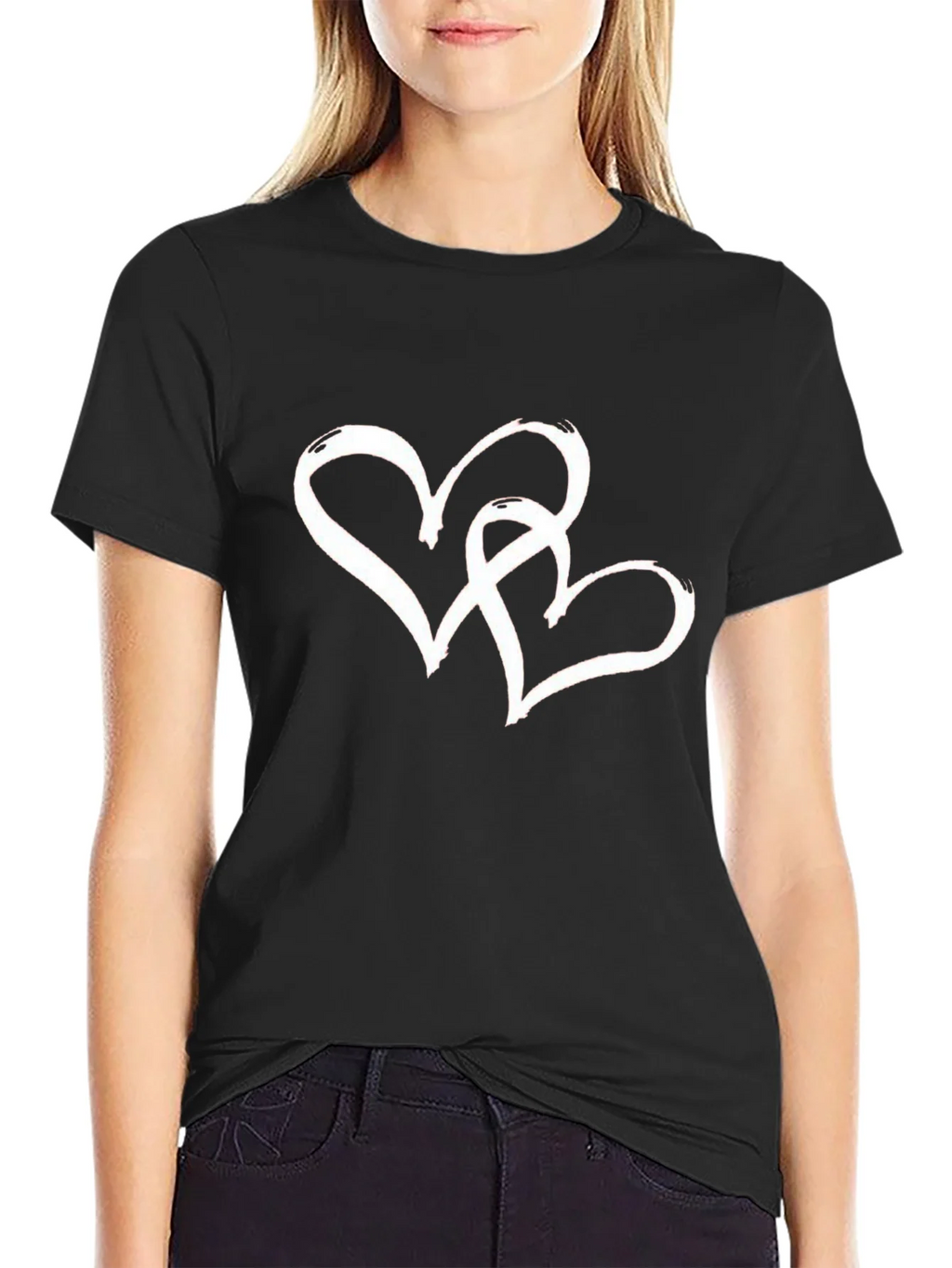 Heart Intertwined Graphic T-Shirt - Black product image 2