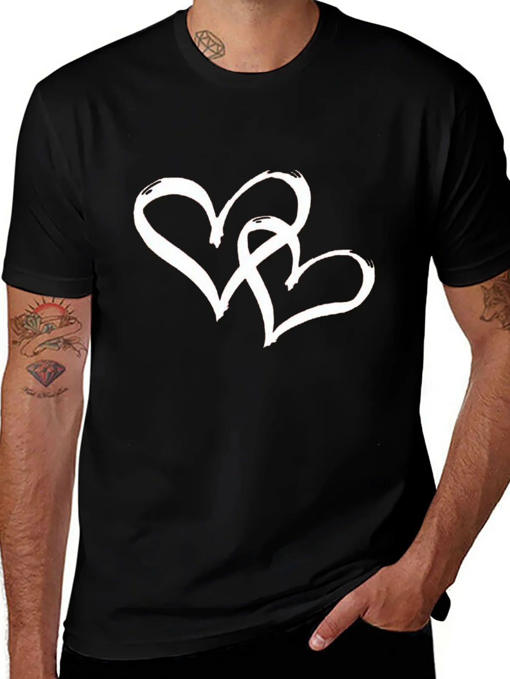 Heart Intertwined Graphic T-Shirt - Black product image 1