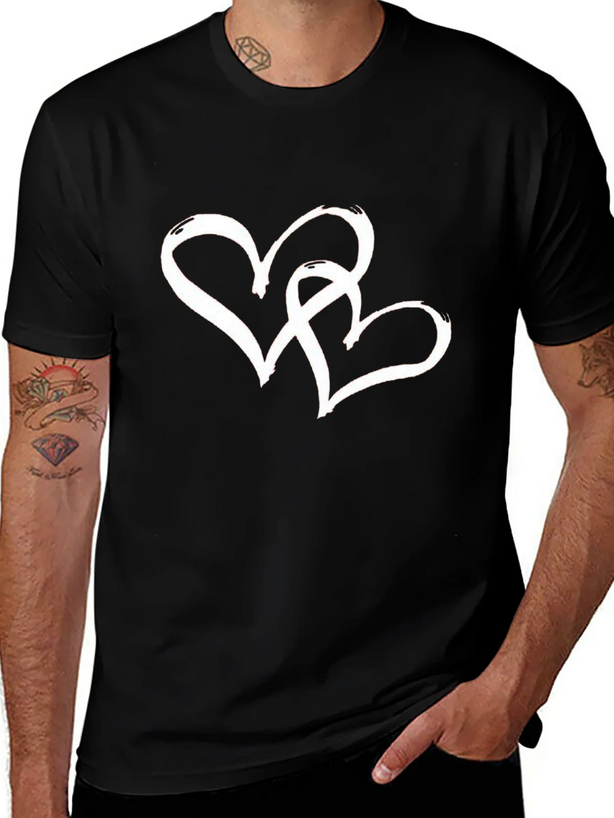 Heart Intertwined Graphic T-Shirt - Black product image 1