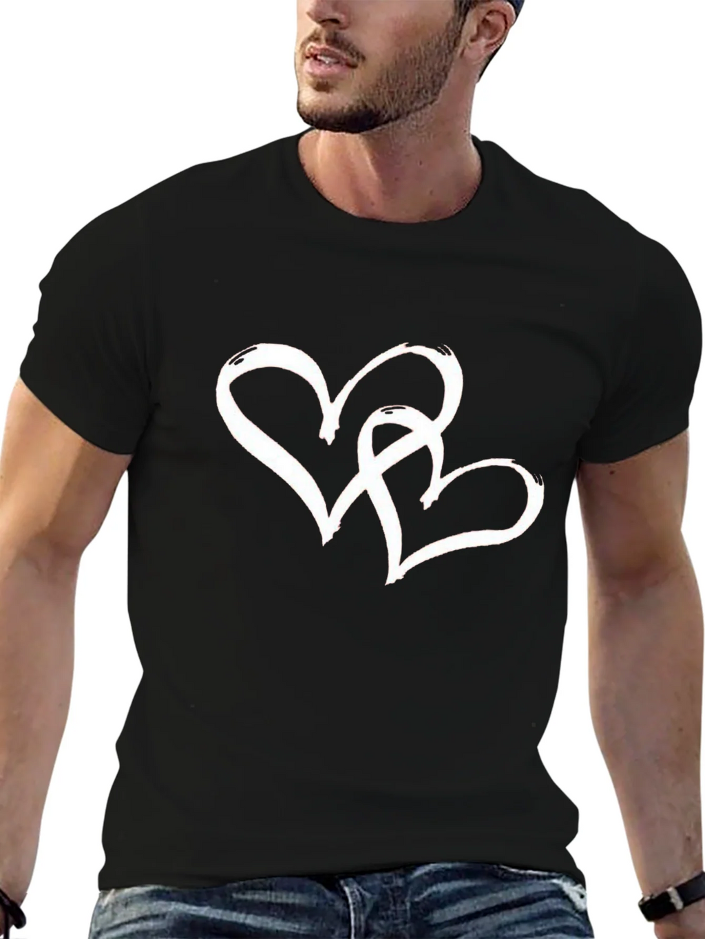 Heart Intertwined Graphic T-Shirt - Black product image 6