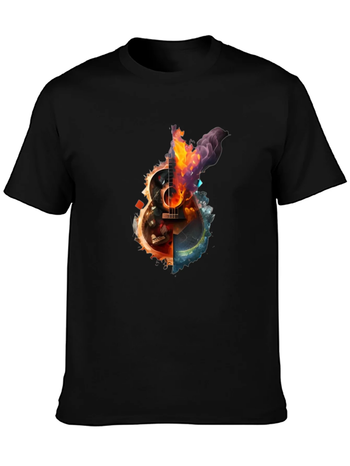 Fiery Guitar Graphic Print T-Shirt product image 3
