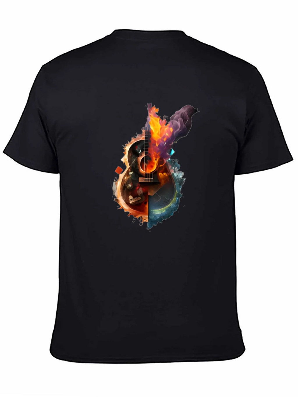 Fiery Guitar Graphic Print T-Shirt product image 4