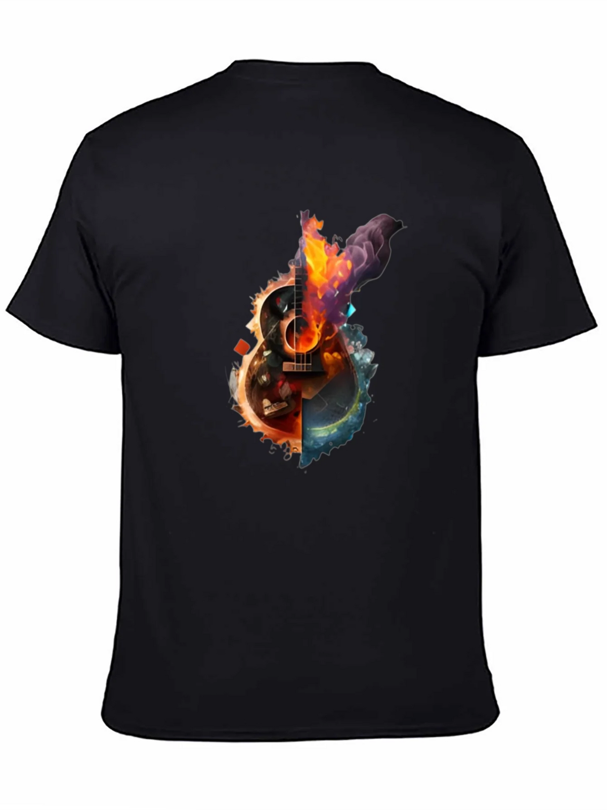 Fiery Guitar Graphic Print T-Shirt product image 4