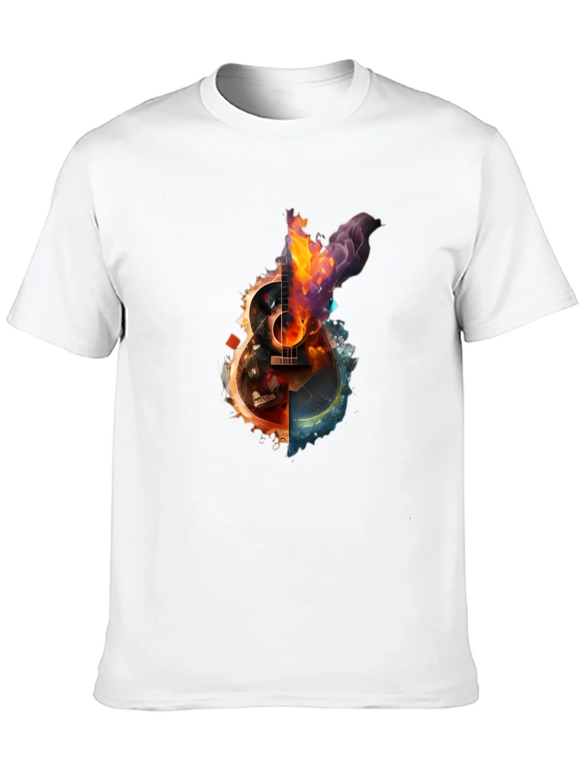 Fiery Guitar Graphic Print T-Shirt product image 9