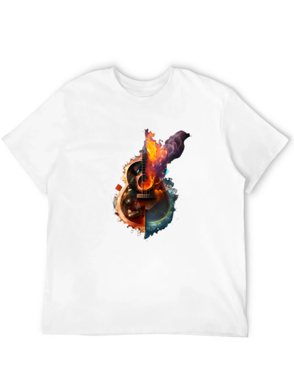 Fiery Guitar Graphic Print T-Shirt product image 11