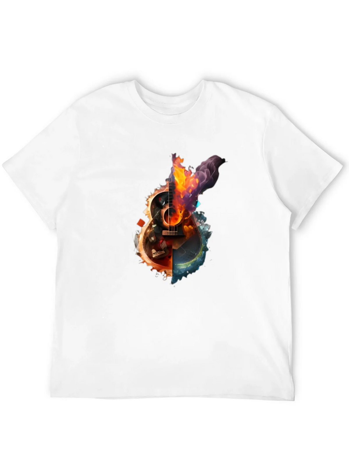 Fiery Guitar Graphic Print T-Shirt product image 11