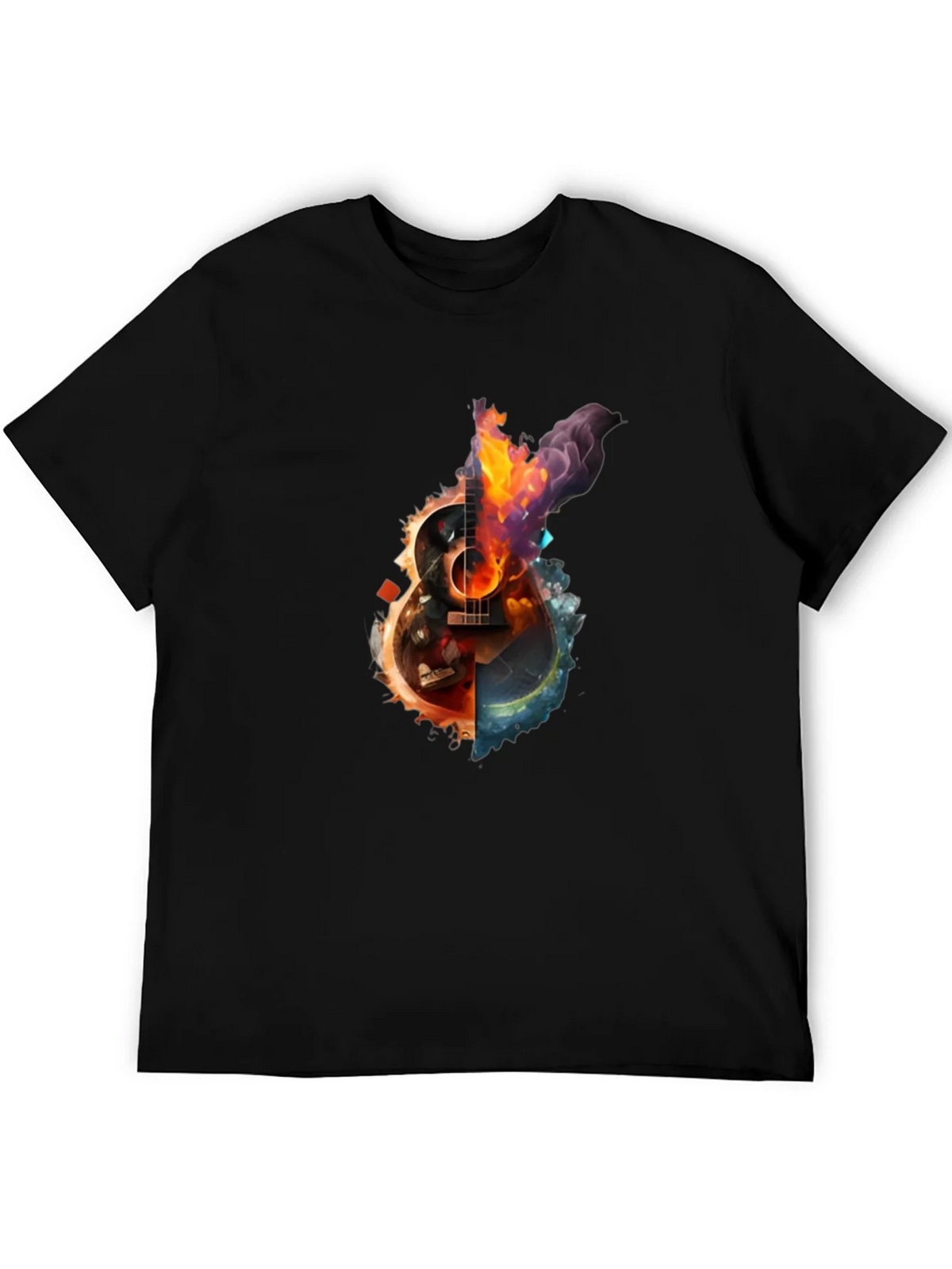 Fiery Guitar Graphic Print T-Shirt product image 5