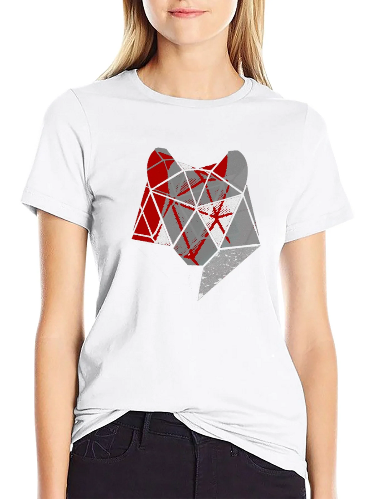 Geometric Wolf Head Graphic Tee product image 8