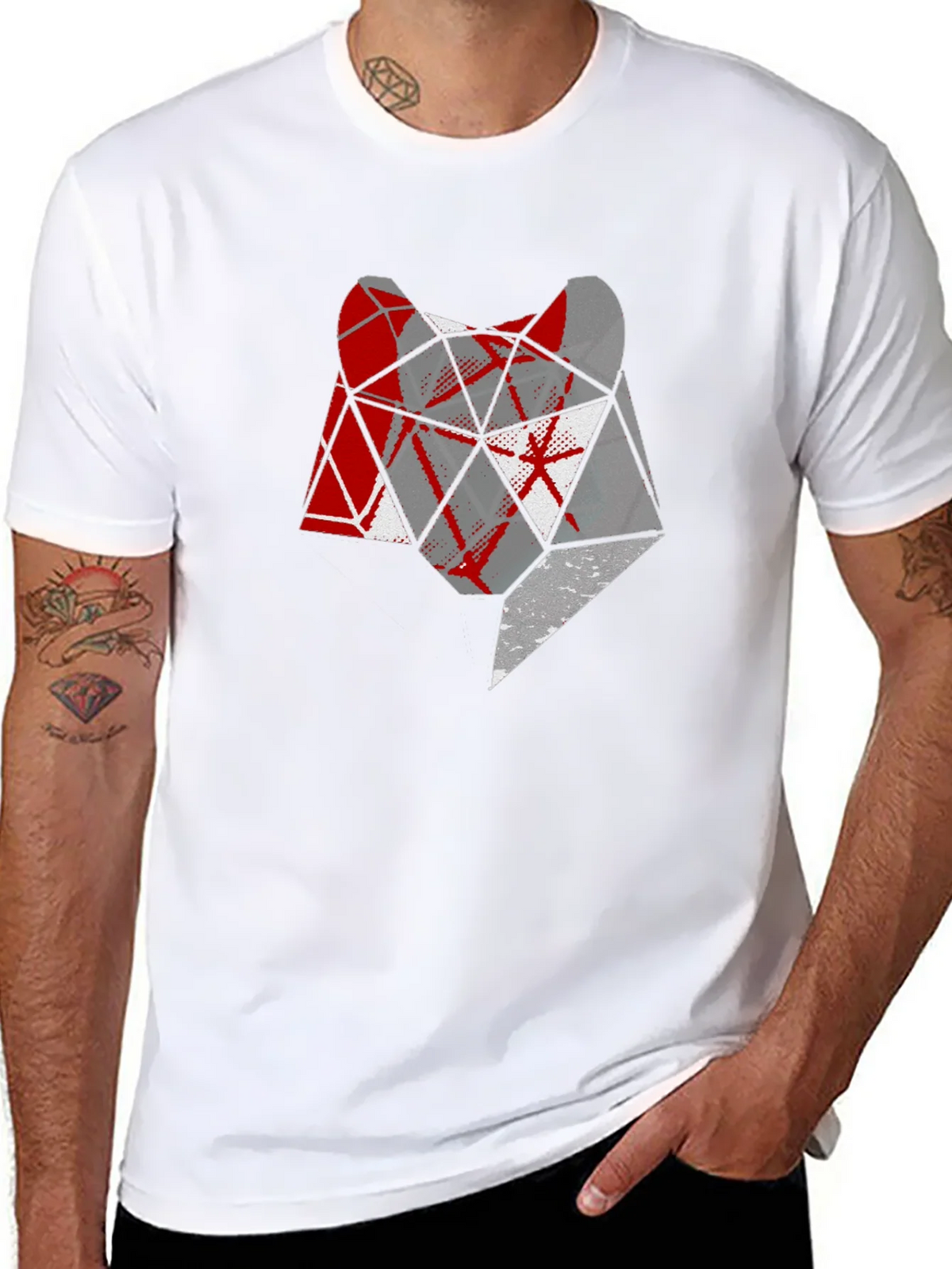 Geometric Wolf Head Graphic Tee product image 7