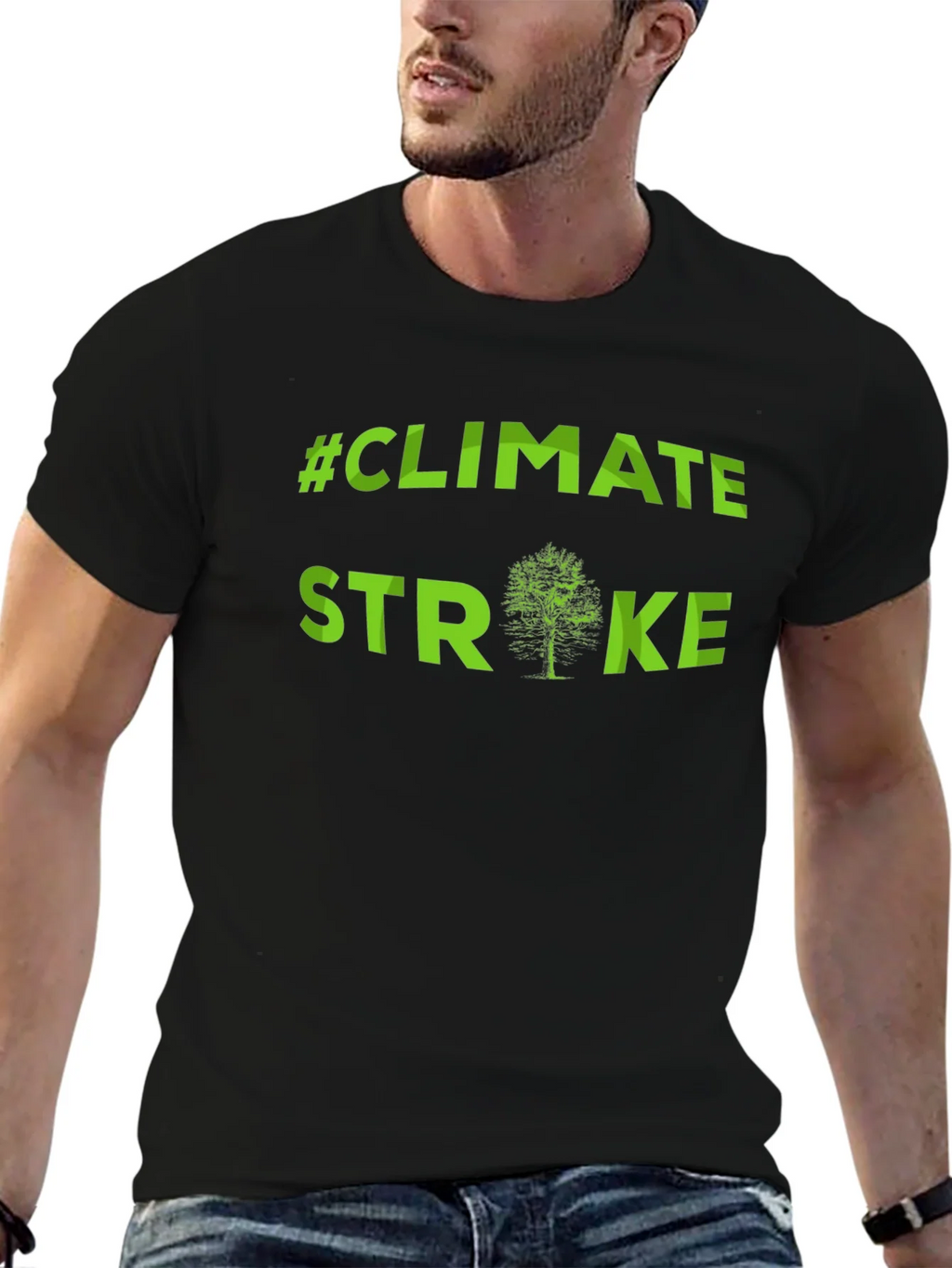 Climate Strike Tree T-Shirt - Green Print product image 3