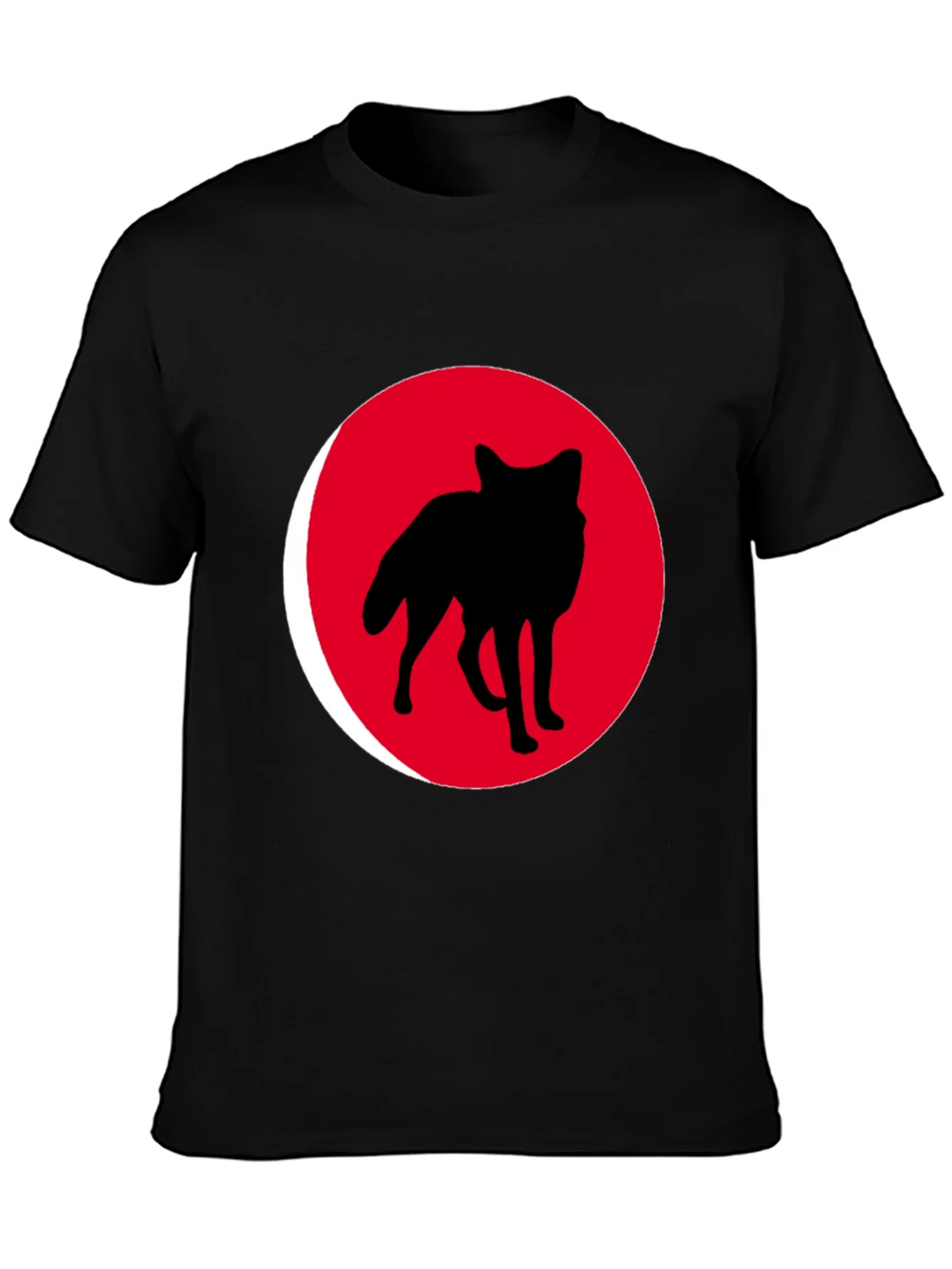 Red Wolf Silhouette Black T-Shirt product image 2