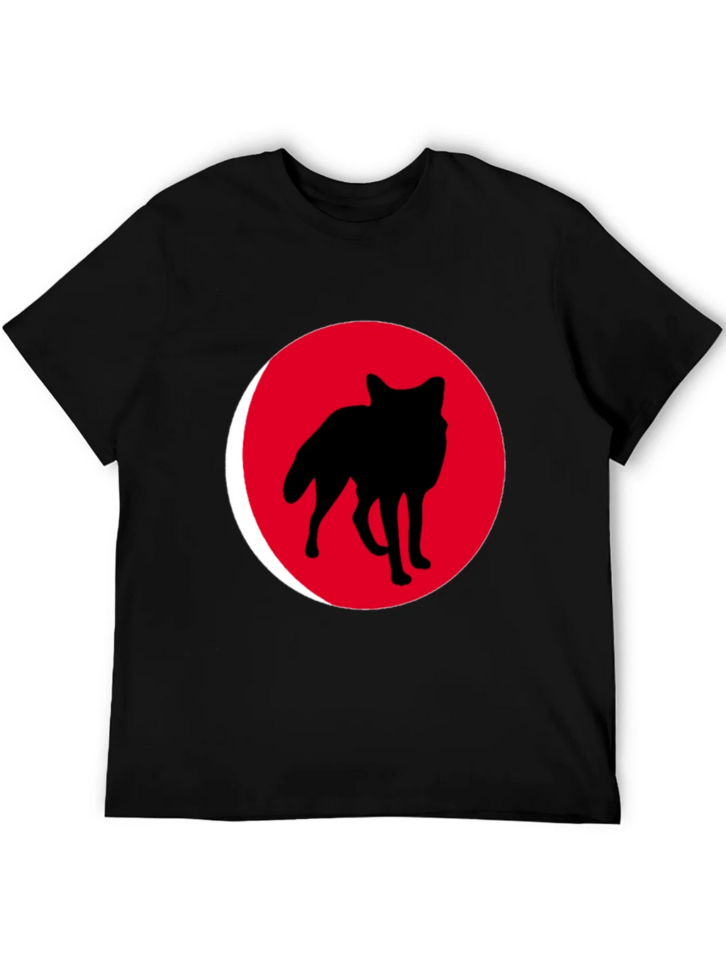 Red Wolf Silhouette Black T-Shirt product image 4