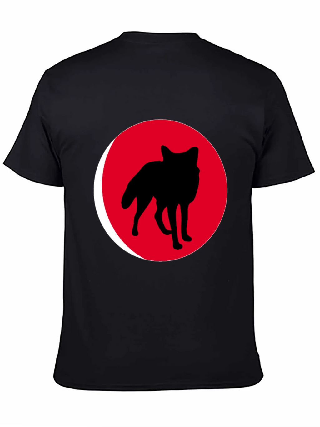 Red Wolf Silhouette Black T-Shirt product image 3