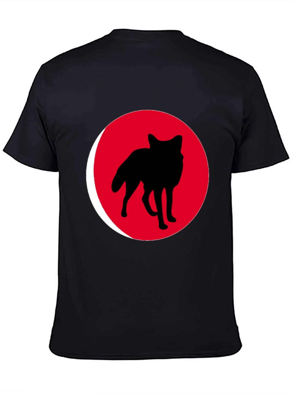 Red Wolf Silhouette Black T-Shirt product image 3