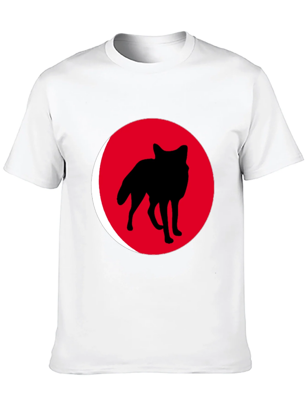 Red Wolf Silhouette Black T-Shirt product image 8