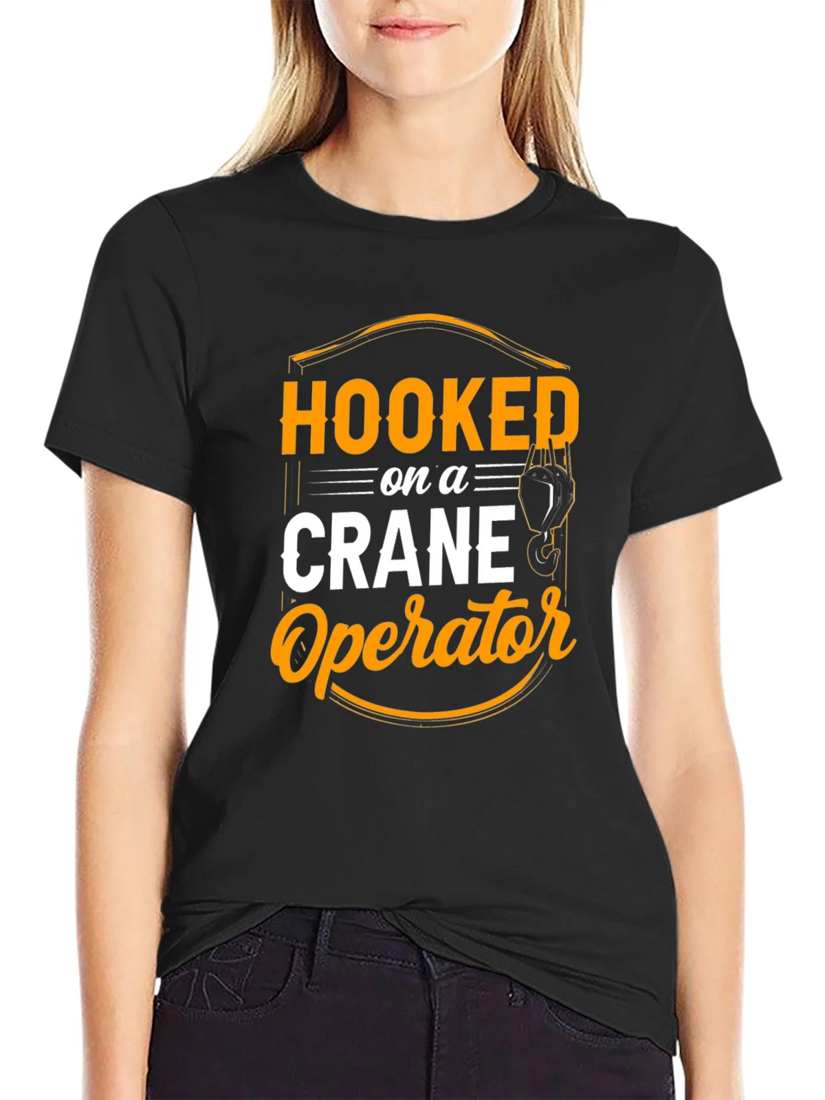 Hooked on Crane Operator T-Shirt - Black product image 2