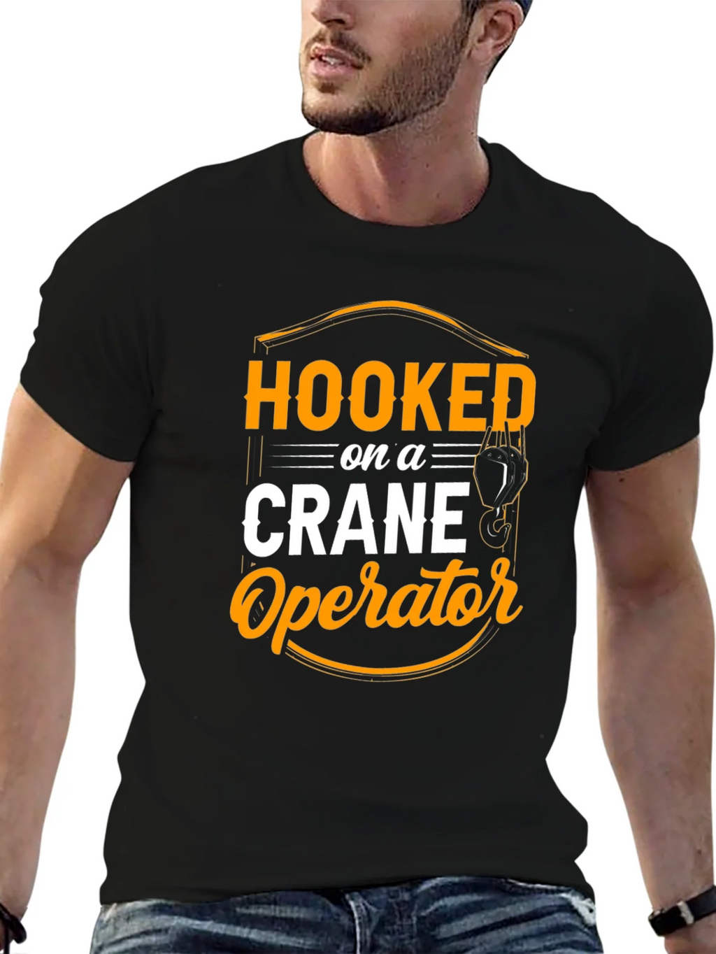 Hooked on Crane Operator T-Shirt - Black product image 6