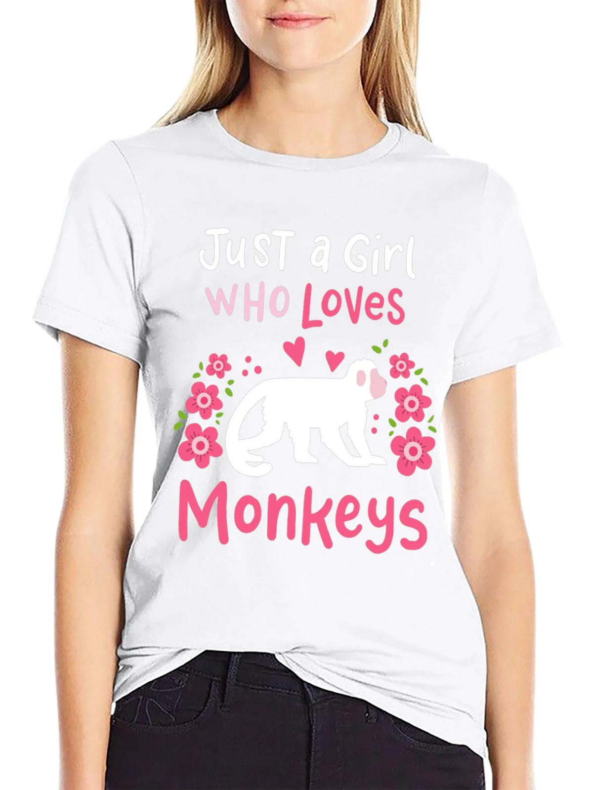 Just A Girl Who Loves Monkeys T-Shirt product image 7