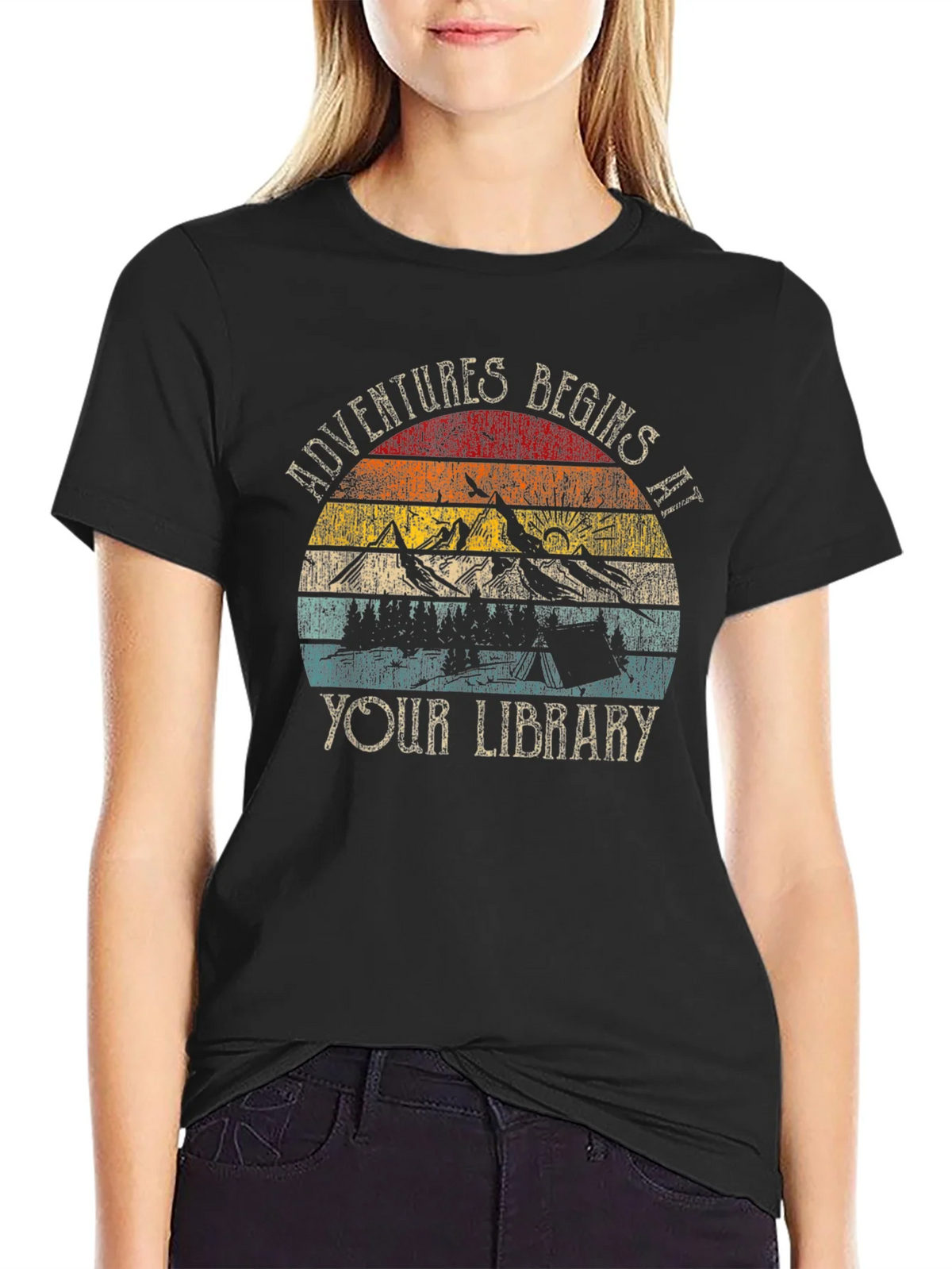 Adventure Begins at Your Library Graphic Tee product image 2