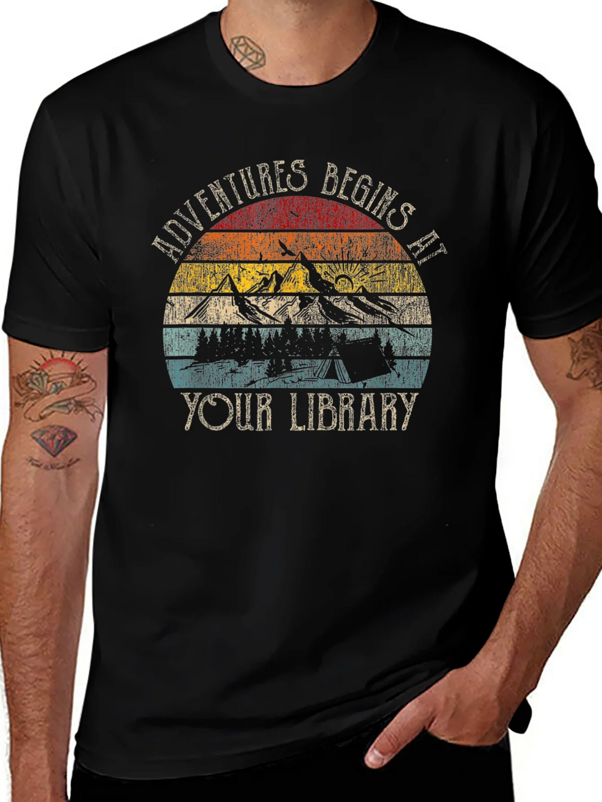 Adventure Begins at Your Library Graphic Tee product image 1