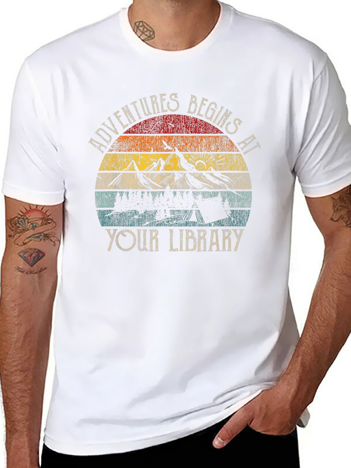 Adventure Begins at Your Library Graphic Tee product image 7