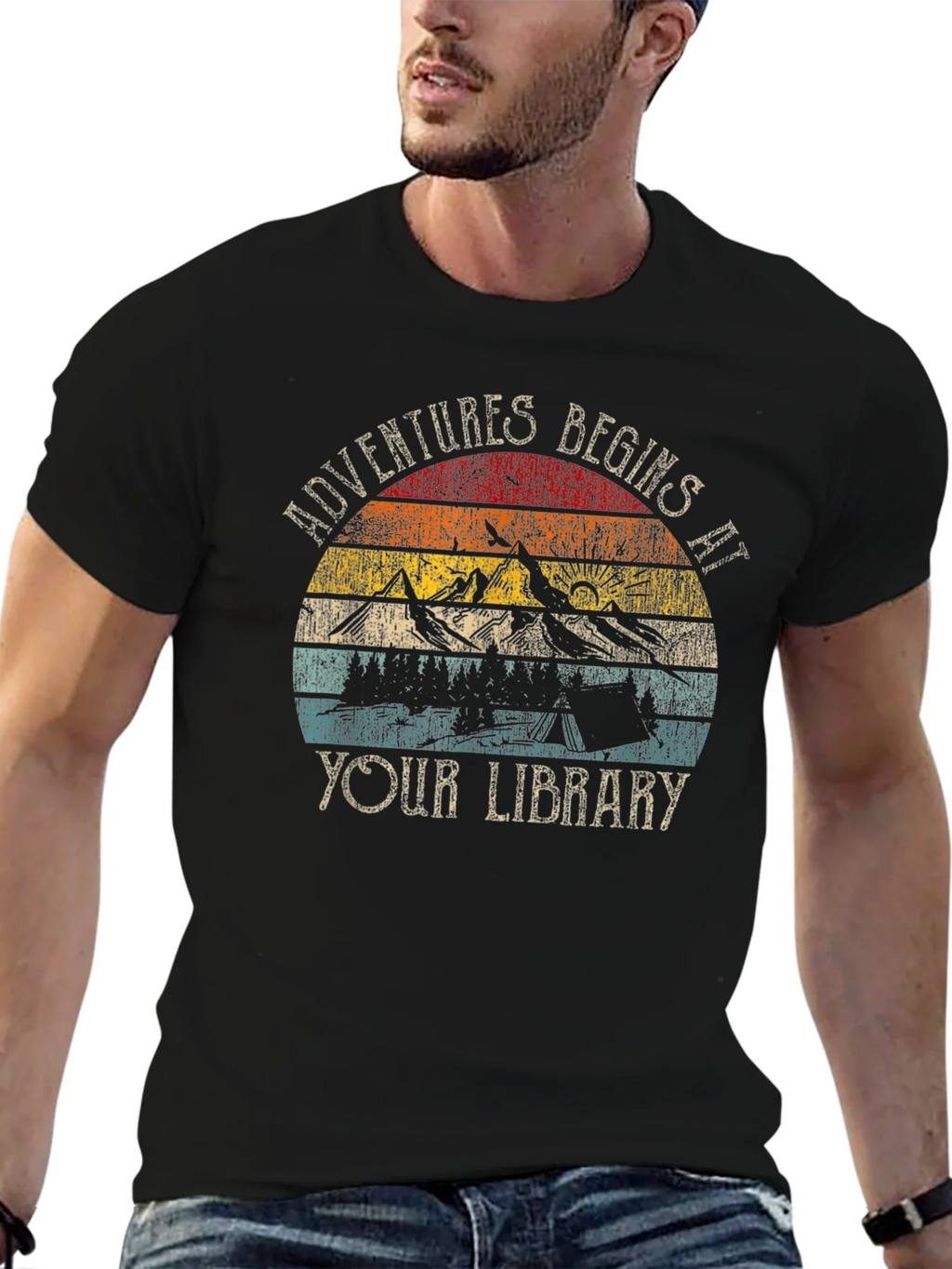 Adventure Begins at Your Library Graphic Tee product image 6
