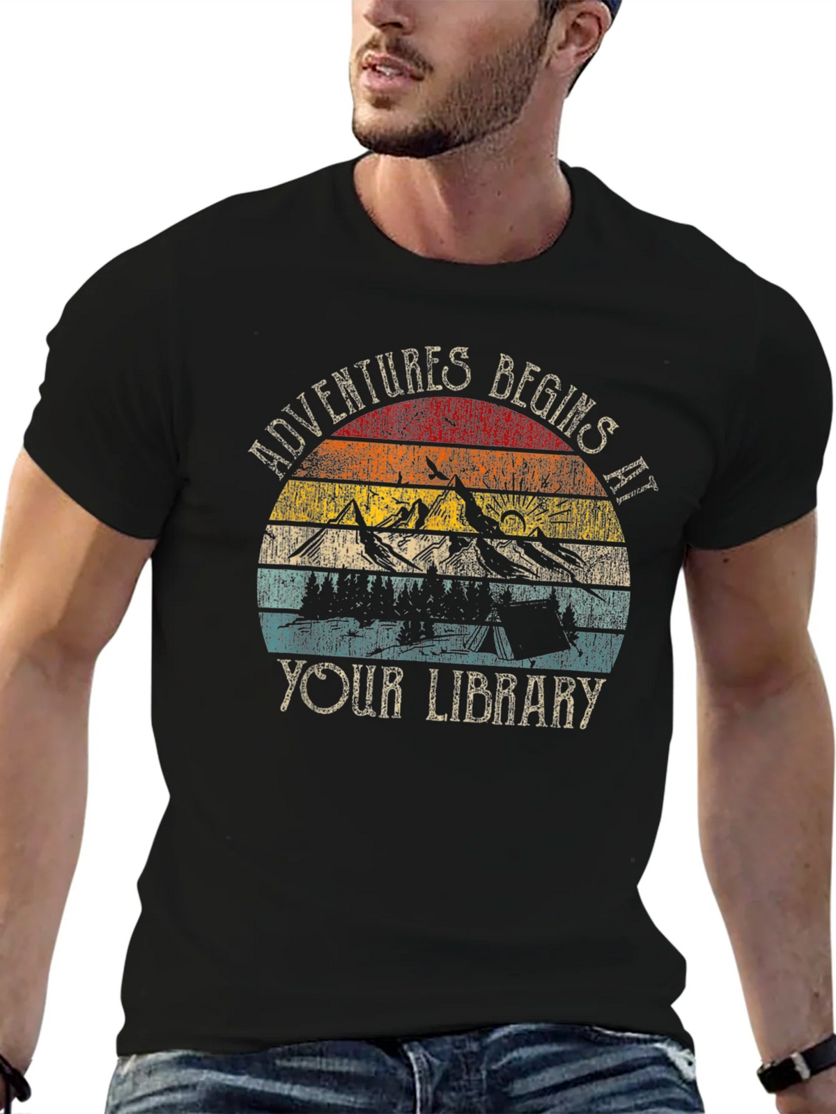Adventure Begins at Your Library Graphic Tee product image 6