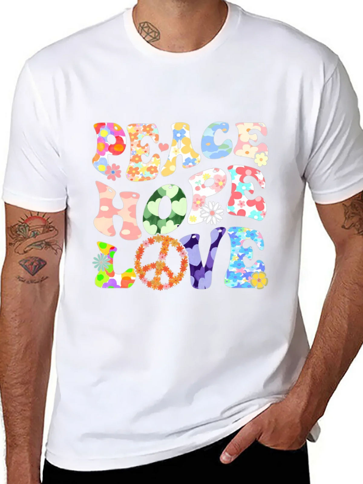 Peace Hope Love Graphic T-Shirt product image 7