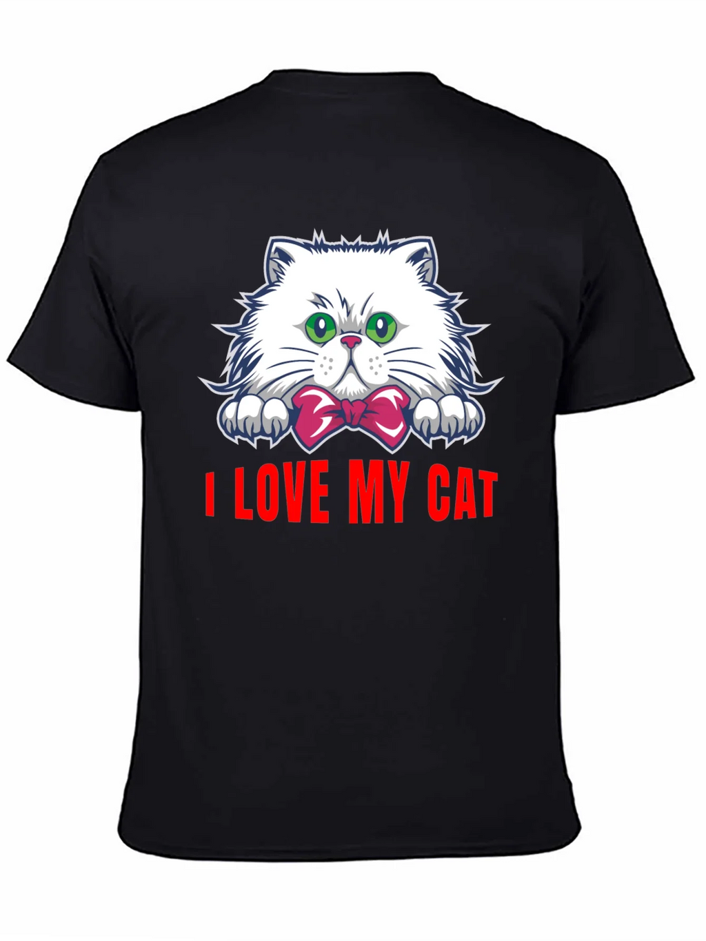 I Love My Cat Graphic Tee - Black Cotton T-Shirt product image 4