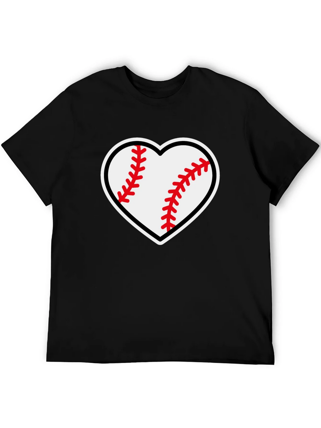 Baseball Heart Graphic Tee - Black T-Shirt product image 5