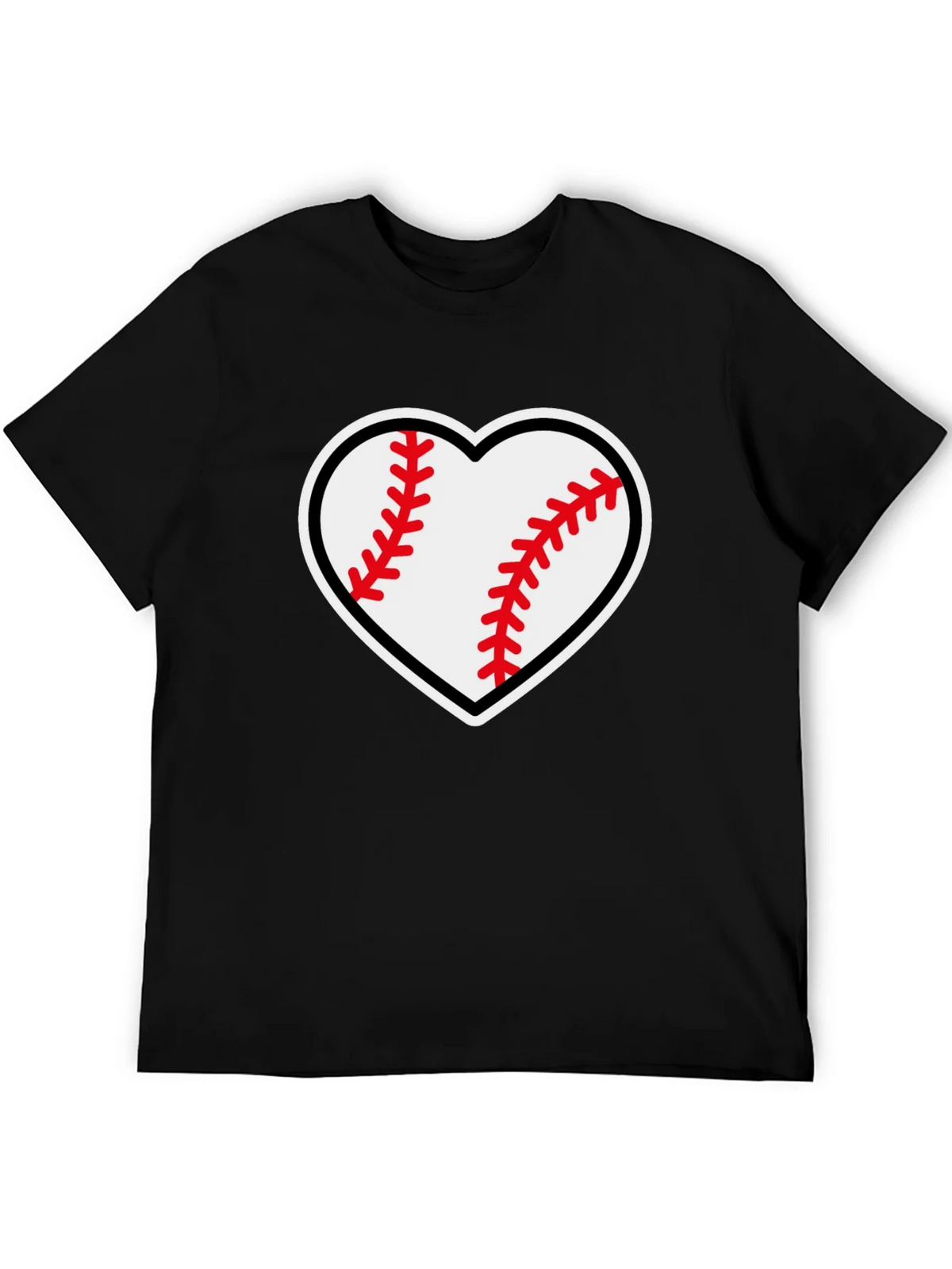 Baseball Heart Graphic Tee - Black T-Shirt product image 5