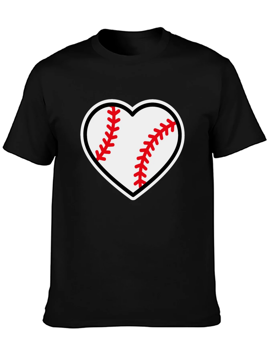 Baseball Heart Graphic Tee - Black T-Shirt product image 3