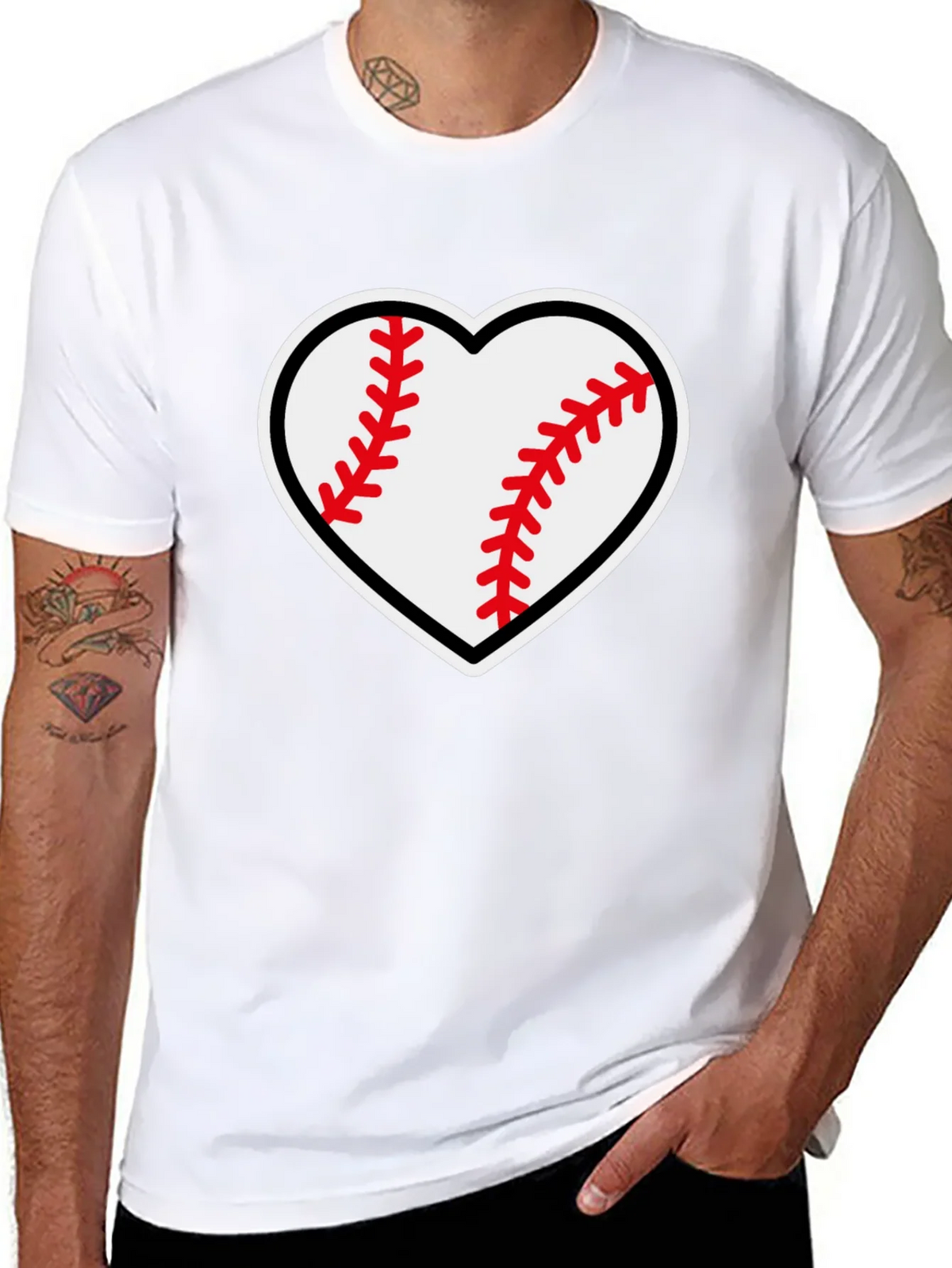 Baseball Heart Graphic Tee - Black T-Shirt product image 7