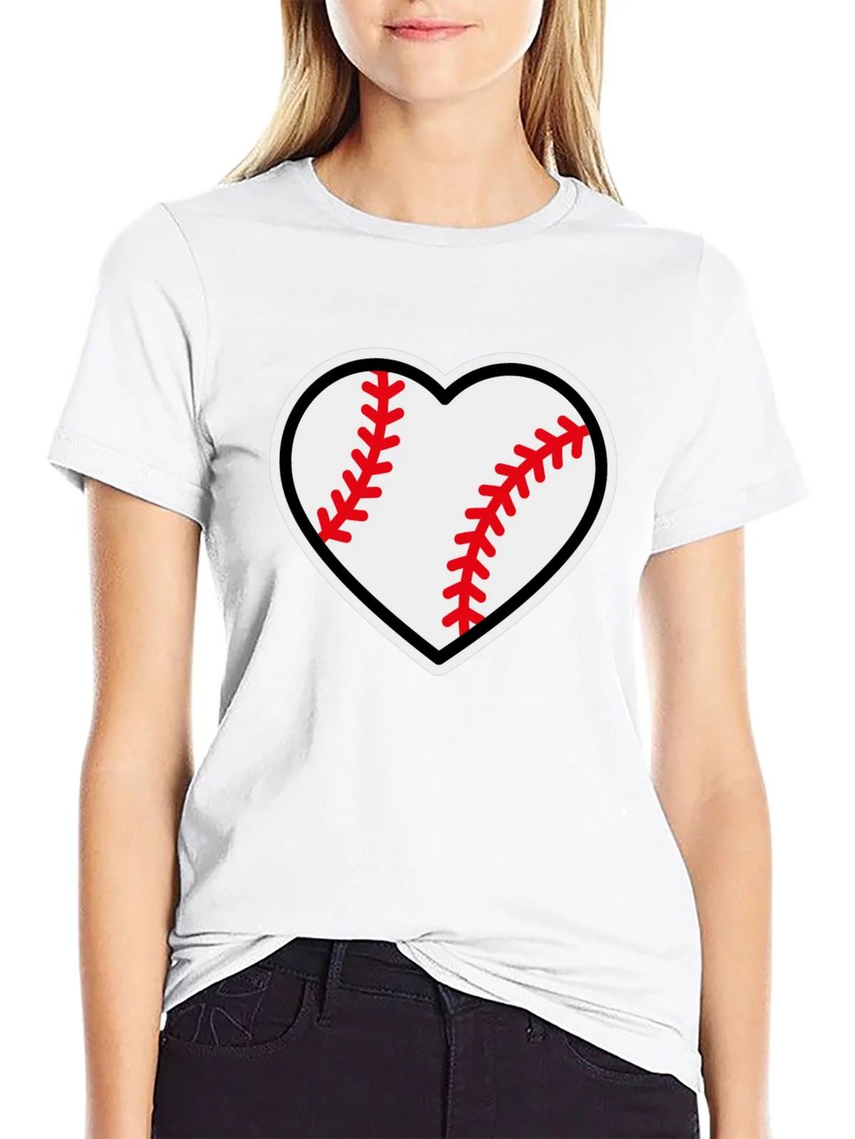 Baseball Heart Graphic Tee - Black T-Shirt product image 8