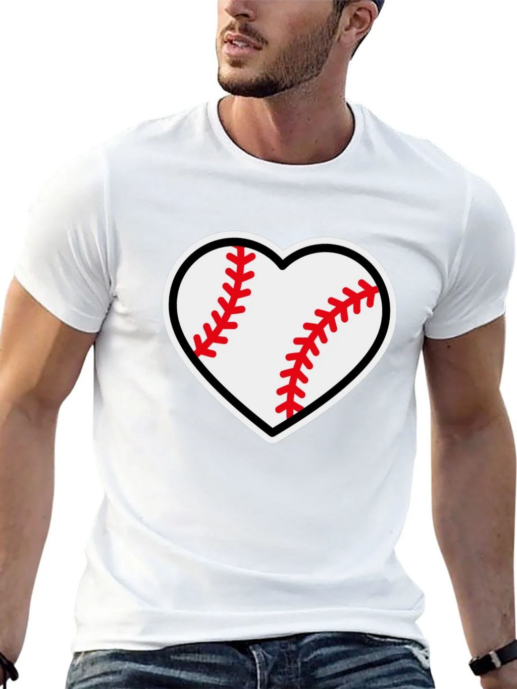 Baseball Heart Graphic Tee - Black T-Shirt product image 12