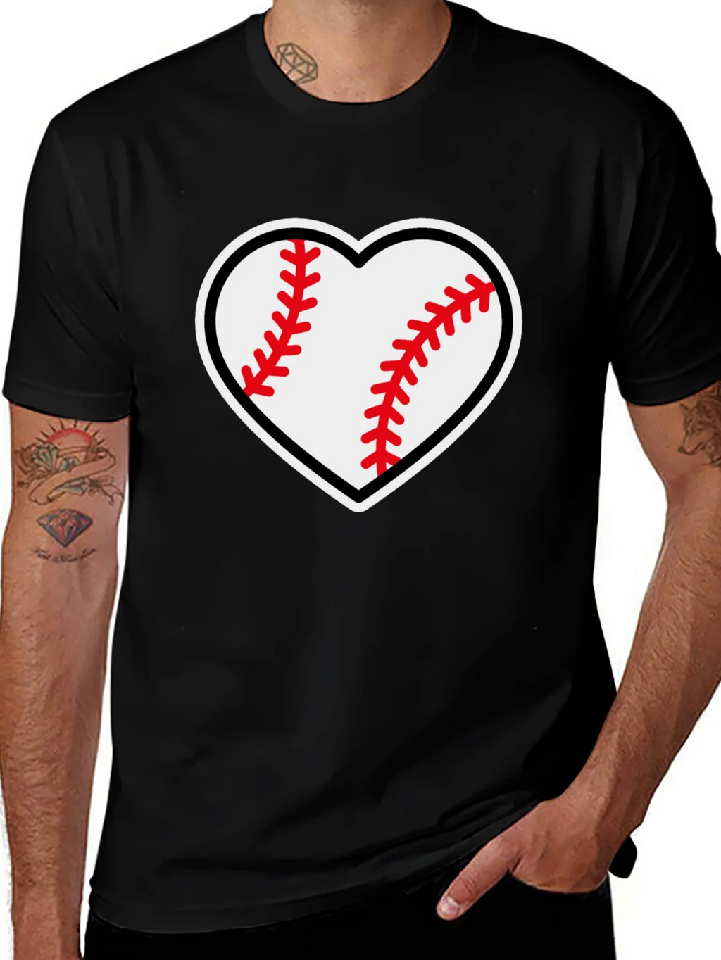 Baseball Heart Graphic Tee - Black T-Shirt product image 1
