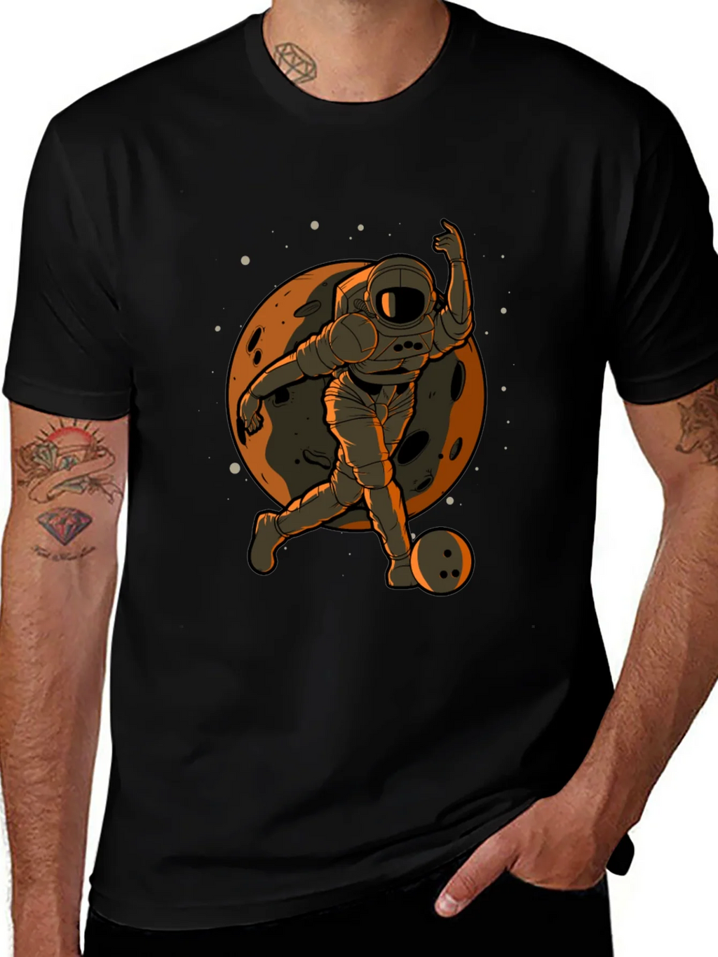 Astronaut Bowling T-Shirt - Space Themed Apparel product image 1