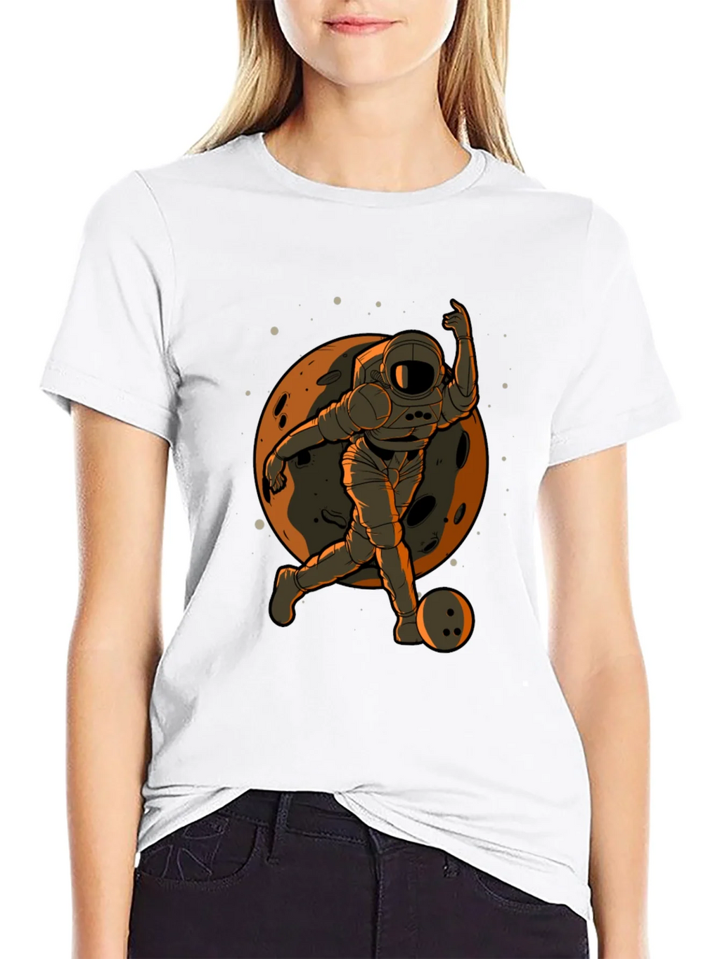 Astronaut Bowling T-Shirt - Space Themed Apparel product image 7